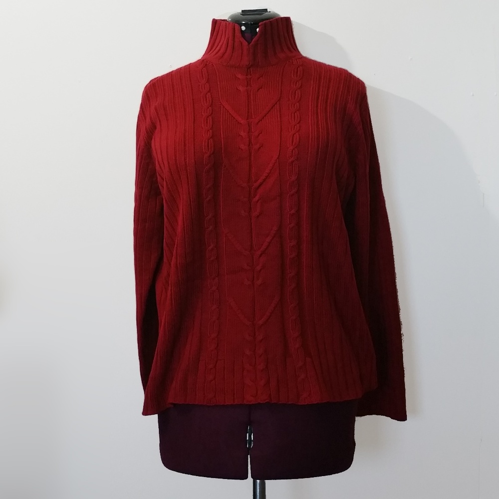 Karen Scott Sport Red Knit Sweater. Size L.